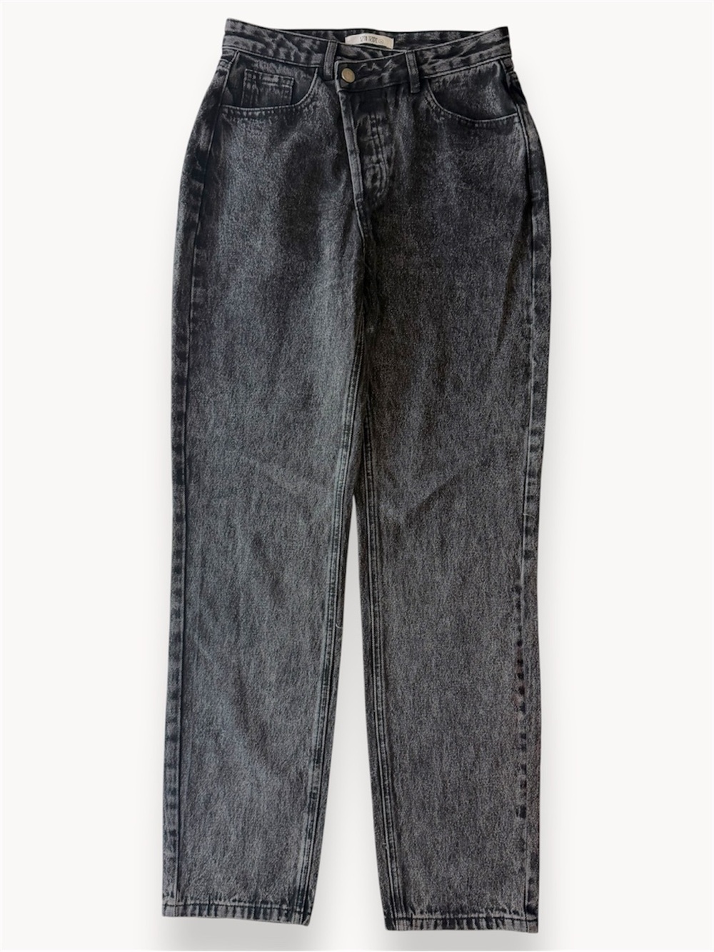 12th Tribe High-Waist Black Acid Wash Jeans - Picture 3 of 10